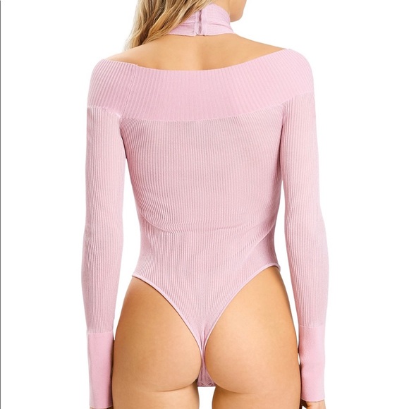 Herve Leger 🩷 Draped Halter Neck Bodysuit Sz S, $590 - Picture 5 of 8